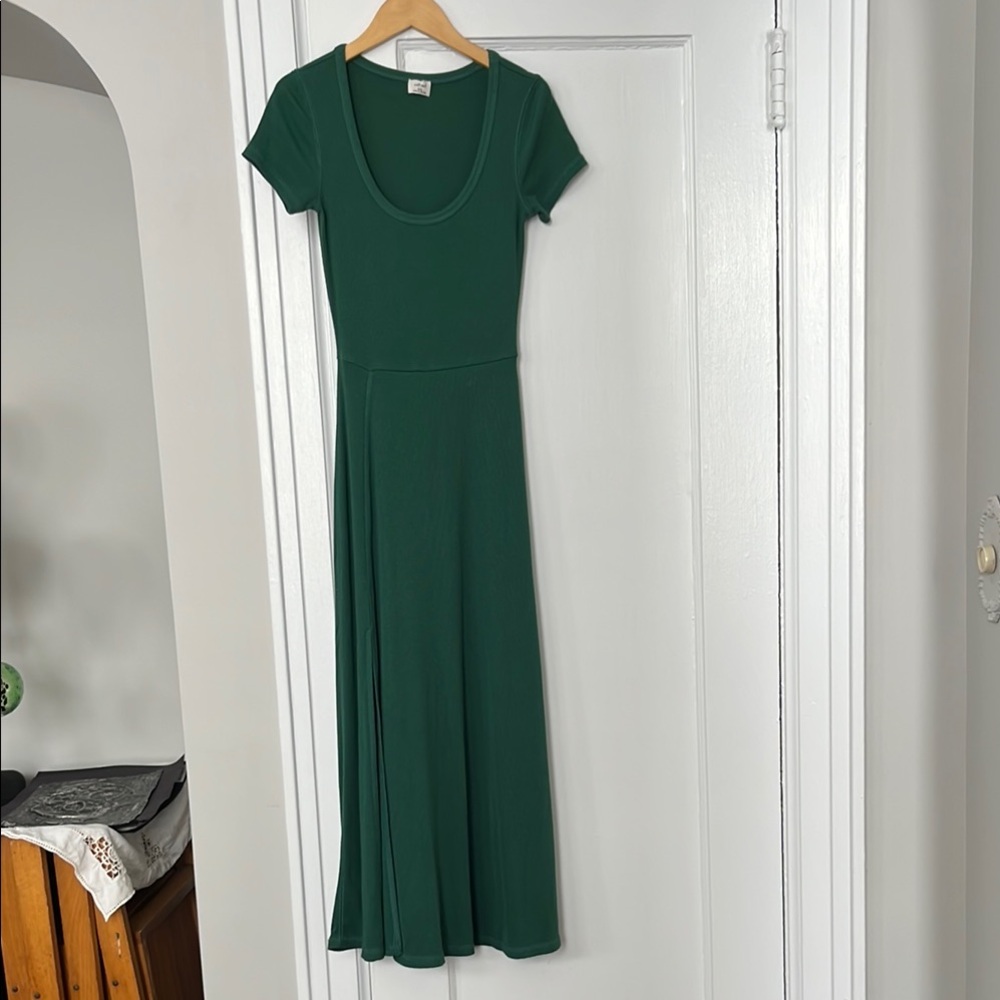 Wilfred green ribbed dress xxs